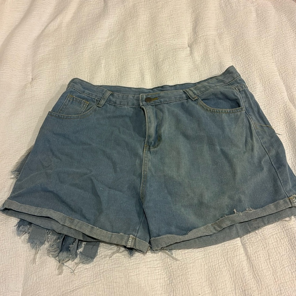 2xl Women’s Fringe Shorts - Denim